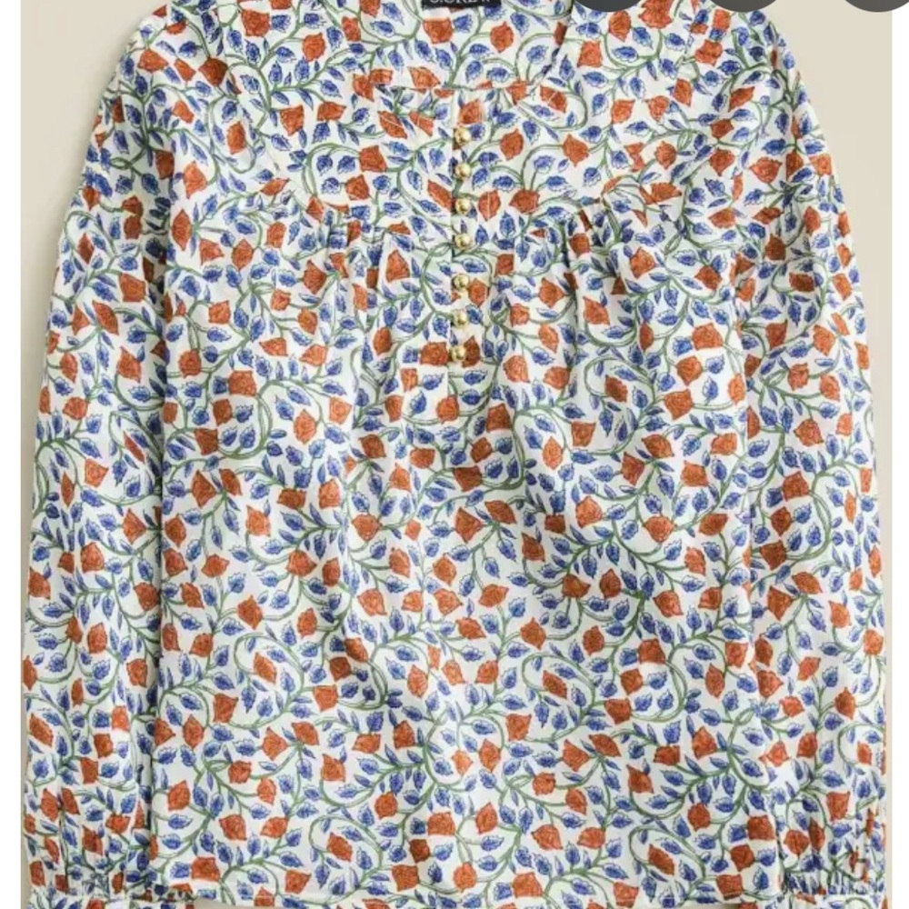 NWT J. Crew Shirred Popover Top